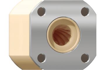 drylin® JGRM重載型螺桿螺母，帶不鏽鋼板，右旋螺紋