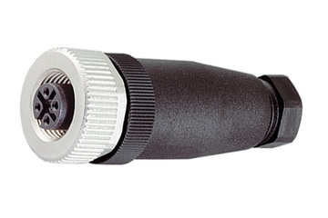 Binder M12-A電纜母頭，4.0-6.0mm，無隔離網，螺釘端頭，IP67，UL