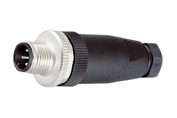 Binder M12-A電纜接頭，4.0-6.0mm，無隔離網，螺釘端頭，IP67，UL