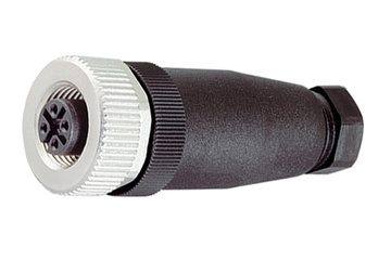 Binder M12-A電纜母頭，6.0-8.0mm，無隔離網，螺釘端頭，IP67，UL