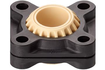 法蘭軸承，帶 4 個安裝孔和拼合式軸承座，KFSM GT igubal®，滾珠 iglidur® J