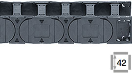 每個鏈節均有橫桿的拖鏈