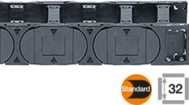 每隔一個鏈節均有橫杆的拖鏈