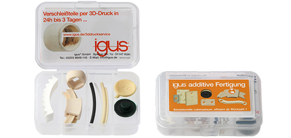 iglidur® 製成的耐磨 3D 列印樣品盒