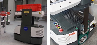 Knapp 的 DTS 的提升平臺上採用了 drylin® ZLW 乾式科技滑軌齒帶軸