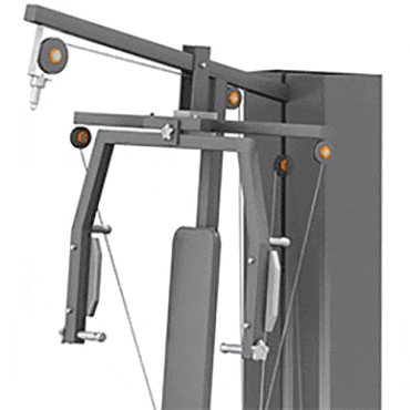 蝴蝶肌和背闊肌的複合式健身器材