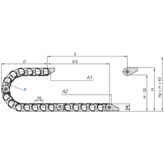 igus 拖鏈 p4_32 技術設計圖