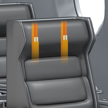 飛機內部：用於頭墊的drylin 導向裝置