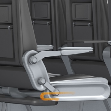 飛機內部：用於水平座椅調節的拖鏈