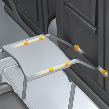 飛機內部：用於桌板調節的滑動軸承