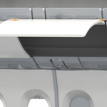 飛機內部：用於行李架門的iglidur 滑動軸承