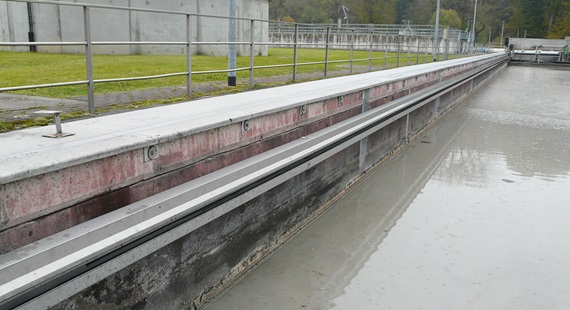 用於汙水處理廠中的基礎型flizz系統長58米