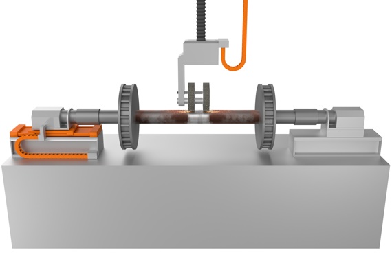 使用供能系統和 drylin 直線技術的車輪保養系統