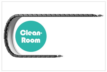 扁平版e-skin® 白色浪管與e-chain® 拖鏈