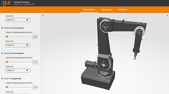 帶 robolink® D 機械手臂的 robolink® 設計器